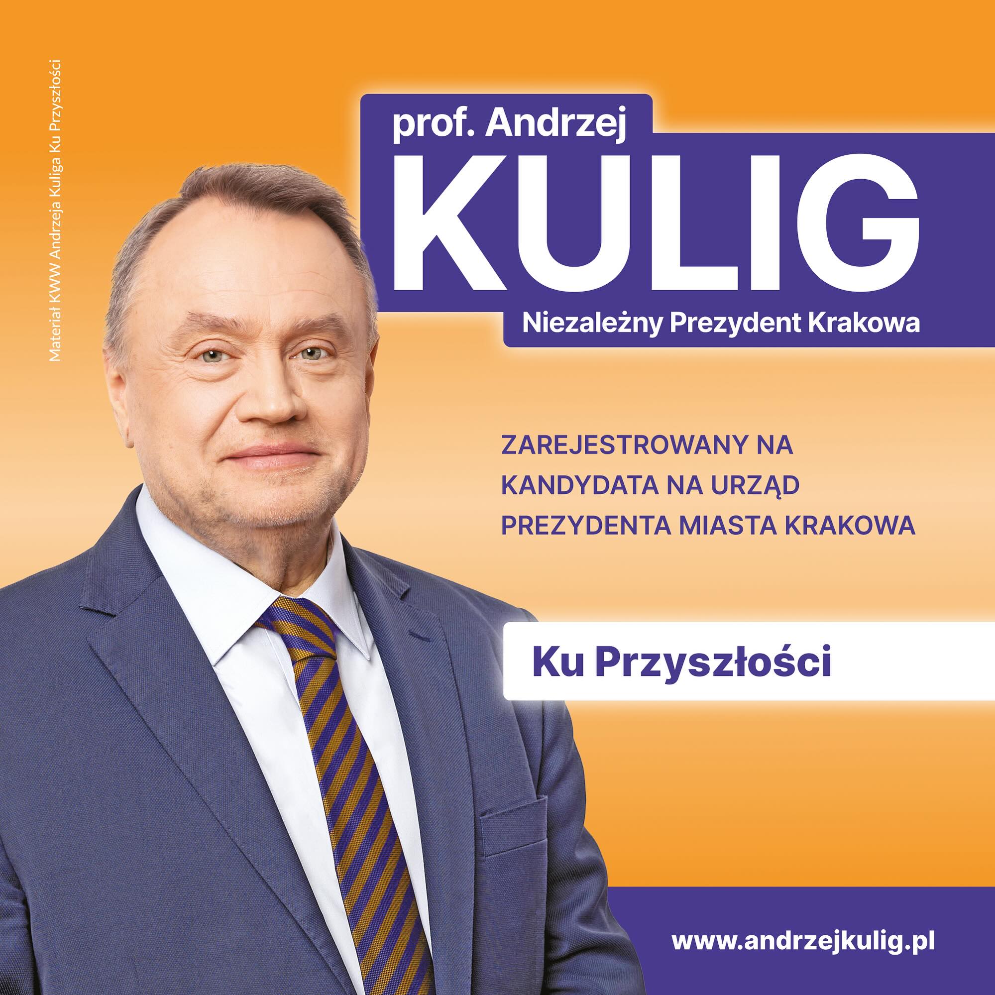 Zapraszamy na spotkanie z prof. Andrzejem Kuligiem, kandydatem na prezydenta Krakowa